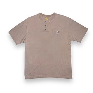 Carhartt K84DES 1/4 Buttons Mocha Pocket Tee
